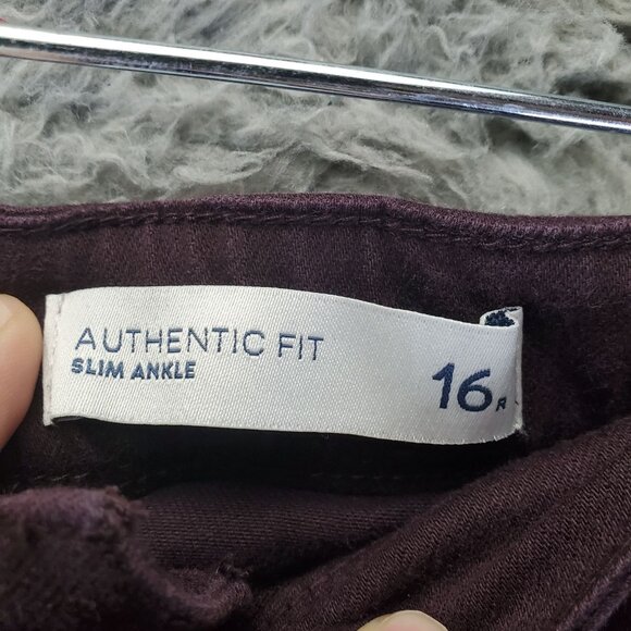 J.Jill Pants Womens Size 16 Plum Purple Authentic Fit Slim Ankle Stretch Denim - Picture 3 of 12